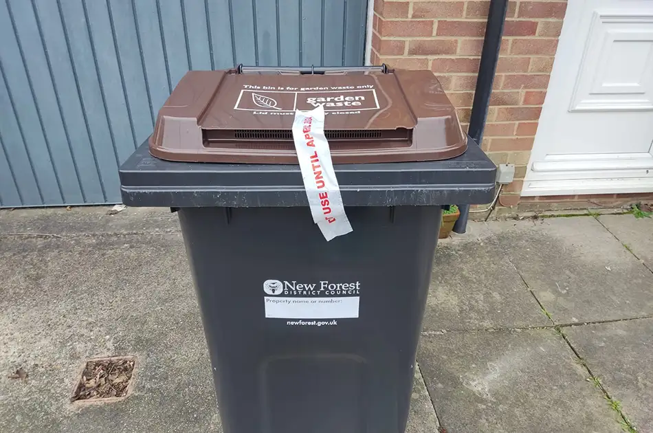 New Forest District Council garden waste wheeled bin New Forest District Council garden waste wheeled bin